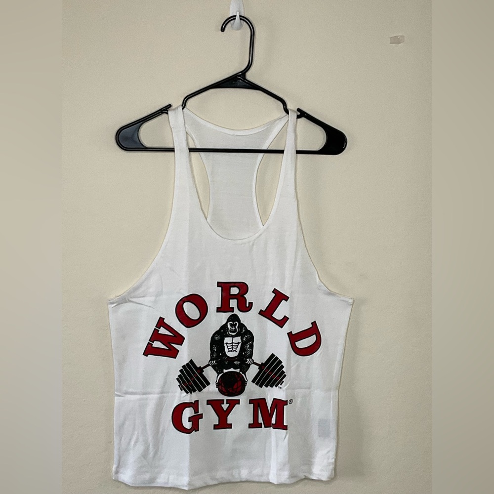 New Without Tags Mens World Gym Training Workout Muscle Tank Shirt.